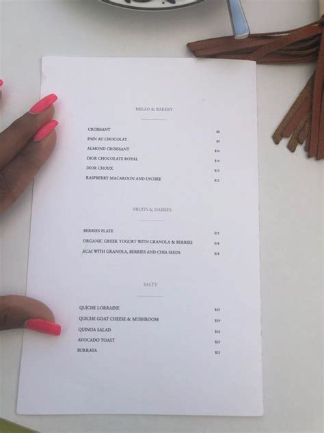 christian dior miami cafe|dior cafe miami menu prices.